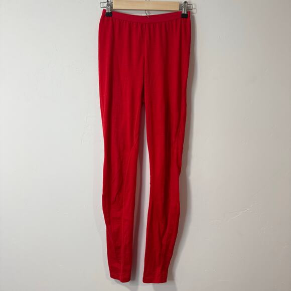 Icebreaker Women's Base Layer Leggings Pants Red Merino Wool Bodyfit 150 Medium - Picture 1 of 11
